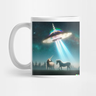 UFO abducting unicorn Mug